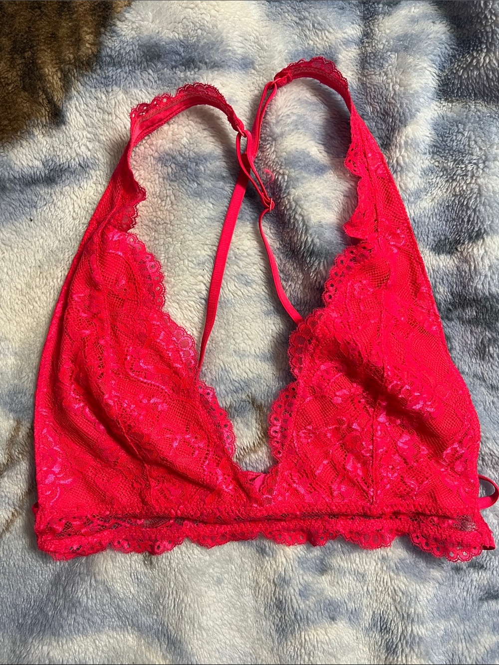 La SENZA Bright Pink Lace Halter Bralette